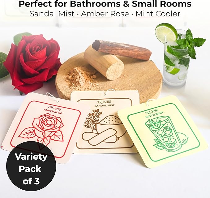 Room Deodorizer Gel Odor Eliminator For Home - Variety Pack Of 3 - Sandal Mist|Amber Rose|Mint Cooler Bathroom Air Freshener Odor Absorber - Long Lasting Strong Scent For Kitchen Trash Closet