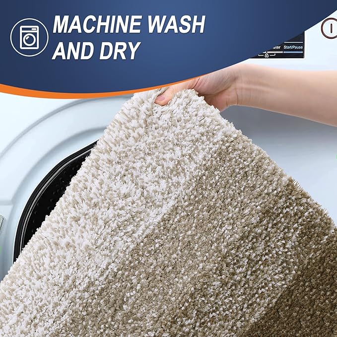 OLANLY Bathroom Runner Rugs Mat 59x20, Extra Soft Absorbent Microfiber Bath Rugs, Rubber Backing, Quick Dry, Washable Long Bath Mats for Bathroom Floor, Tub and Shower, Home Decor Accessories, Coffee
