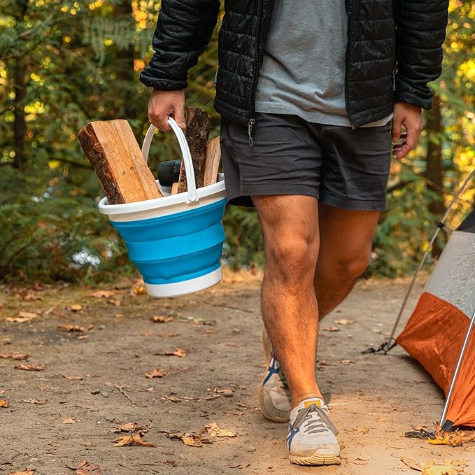 Coghlan's Collapsible 1.3-Gallon Bucket – Lightweight, Portable Camping Water Container for Dishwashing, Cleaning, and Gear Storage – Durable Design, Ideal for Campers, Hikers, and Outdoor Activities
