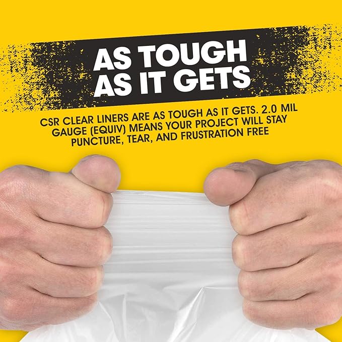 Aluf Plastics 56 Gallon 2 MIL (eq) Clear Heavy Duty Garbage Bags - 43" x 46" - Pack of 100 - For Industrial, Recycling, Storage, & Outdoor