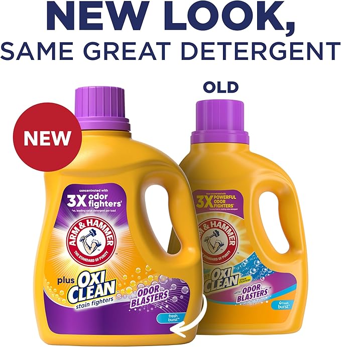 Arm & Hammer Plus Oxiclean Odor Blasters Fresh Burst, 77 Loads Liquid Laundry Detergent, 100.5 Fl Oz