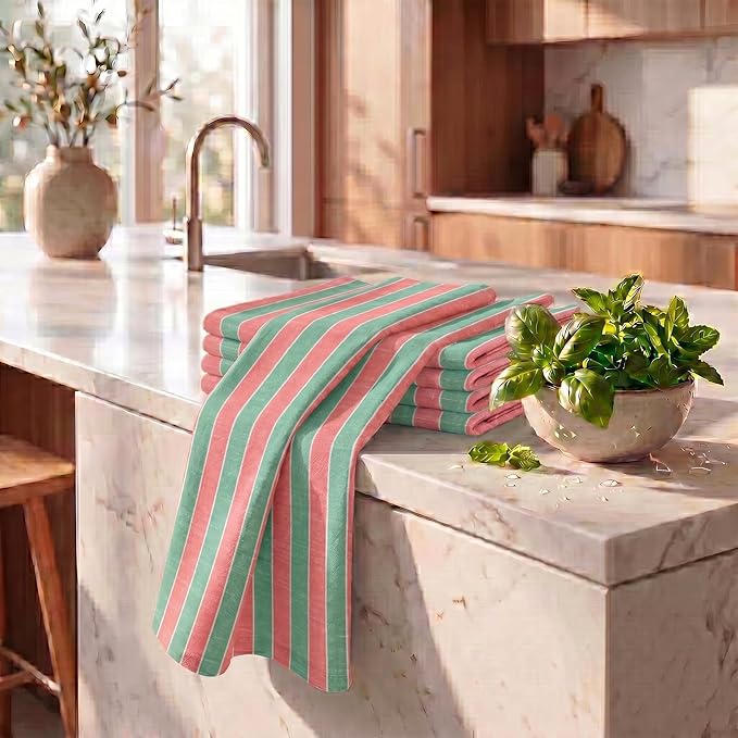 Urban Villa Kitchen Towels Set of 6 Christmas Kitchen Towels 20X30 Inches 100% Cotton Highly Absorbent Kitchen Towels Premium Quality Ultra Soft Mitered Corners KitchenTowels