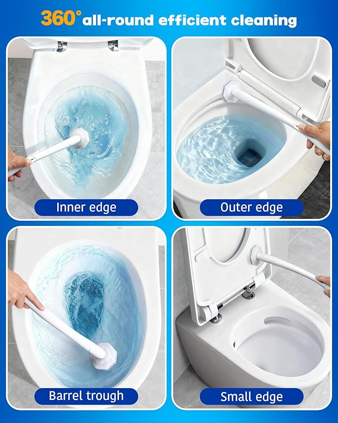 60 Pack Toilet Wand Refills Compatible with Clorox Toilet Brushes, Instant Foam Cleaning, Secure Lock No Slipping, Odor Neutralizing, Easy Snap-On Design