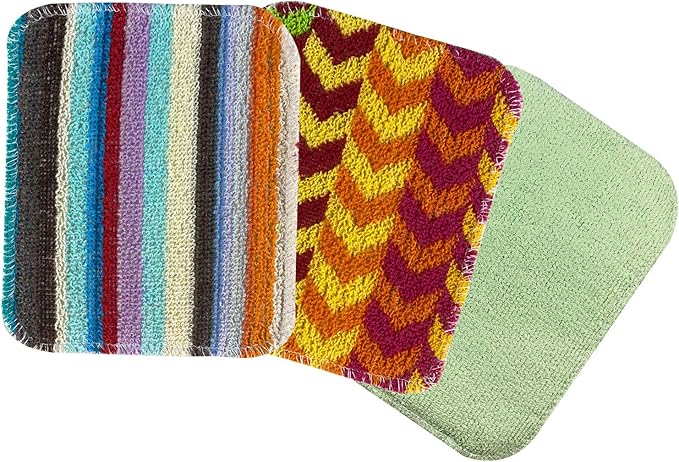 Scrub & Wipe 2-in-1 - The Original European Scrubby + Microfiber. Non-Scratching Scouring Cleaning Pad with Heavy-Duty Reusable Household Cleaning Cloth, Safe for Teflon, Assorted Colors