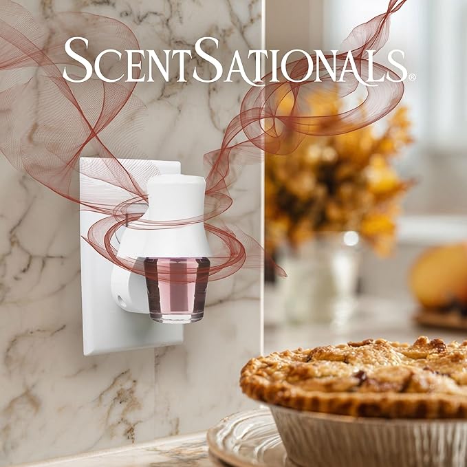 ScentSationals Warm Apple Pie Fragrance Oil Plug In Air Freshener Refills 3-Pack - Works with Scentsationals Wall Plugs, Long-Lasting Home Fragrance, 0.8 fl oz Each, Packaging May Vary