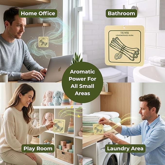 Lemongrass Aura - Room Deodorizer Gel Odor Eliminator For Home - Pack Of 3 - Bathroom Air Freshener Odor Absorber - Long Lasting Non Plug In Strong Scent For Kitchen Trash Basement Rv Closet Smell
