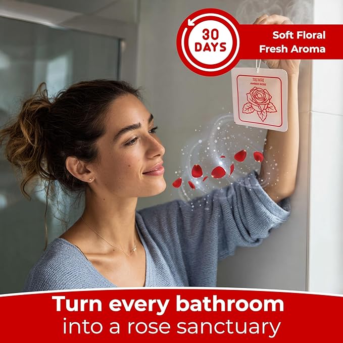 Amber Rose - Room Deodorizer Gel Odor Eliminator For Home - Pack Of 3 - Bathroom Air Freshener Odor Absorber - Long Lasting Non Plug In Strong Scent For Kitchen Trash Basement Rv Closet Smell