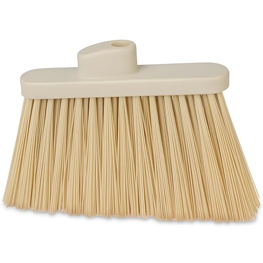 SPARTA Plastic Broom Head, Angled, Un-Flagged for Large Debris Indoor, Outdoor, Home, Restaurant, Lobby, Office, 12 Inches, Tan, (Pack of 12)