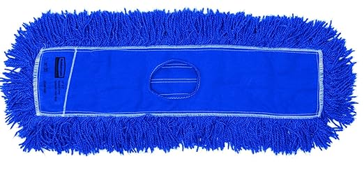 Rubbermaid Commercial Products Twisted Loop Dirt Mop Head Replacement, 24-Inch, Blue, Protective Fibers to Avoid Dirt, Wet Mop for Floor Cleaning Office/School/Stadium/Lobby/Restaurant