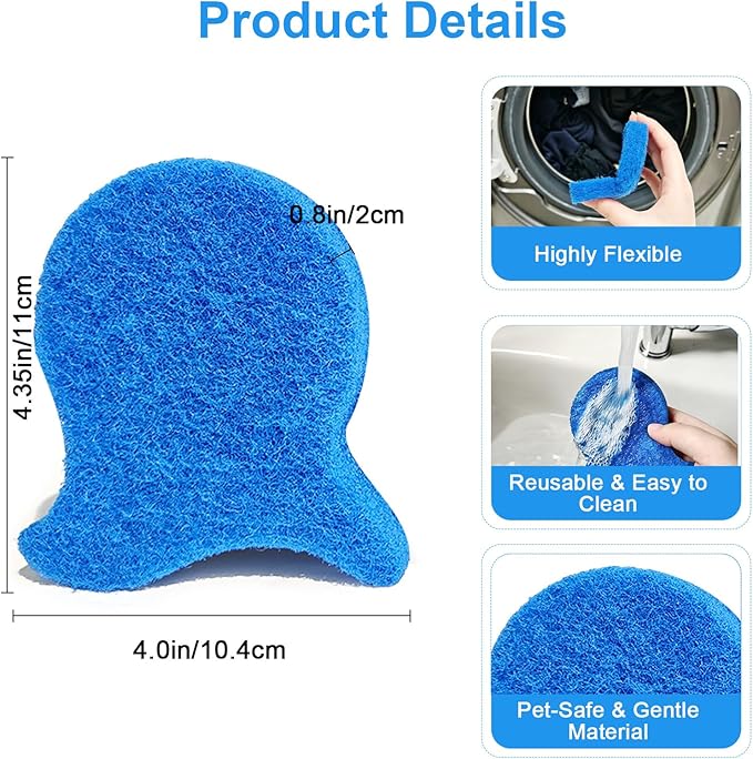 Pet Hair Remover for Laundry, 6 PCS Reusable Laundry Fish Pet Hair Catcher, Blue Lint Remover Traps for Washer and Dryer, Gentle on Clothes, Cat & Dog Hair Removal for All Fabrics