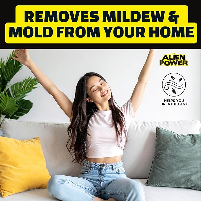 Alien Power 72 Fl Oz Instant Stain Remover Spray for Mold and Mildew and Grout, All Purpose No-Scrub Cleaner for Bathroom & Household Surfaces, Tiles, Wall, Black Mold & Washing Machines - 3 Pack Set