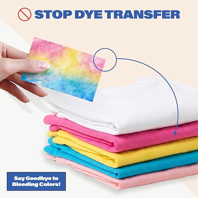 Zero Trace Color Catchers for Laundry - Protects Clothes with Color Dye Catcher,Run Remover, Color Grabbing and Color Bleed Remover for Clothes - 40 Sheets
