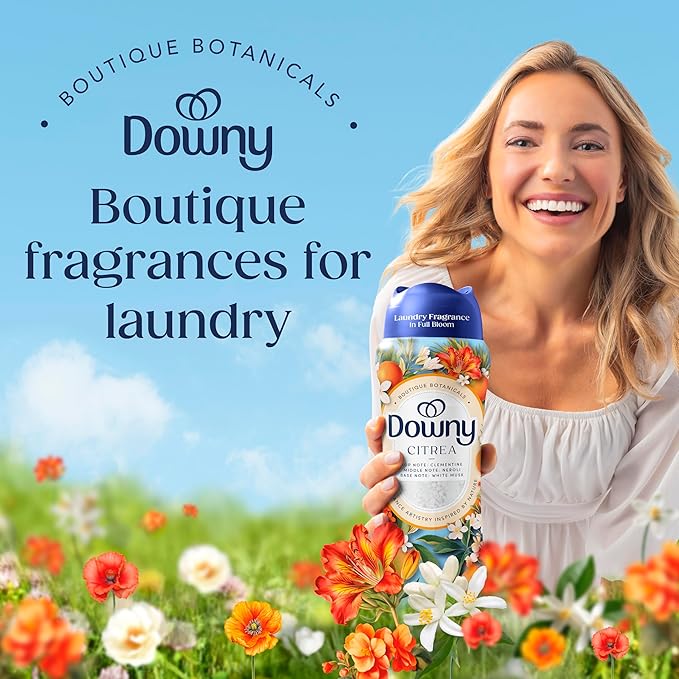 Downy Boutique Botanicals In Wash Laundry Scent Booster Beads, CITREA Scent, 21.1 oz, Boutique Fragrances inspired by the Artistry of Nature