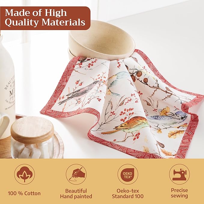 Maison d' Hermine 100% Cotton Cloth Napkins Set of 4 Everyday Reusable Square Napkins Cloth Washable Dinner Party Wedding Restaurant Hotel Kitchen Spring Summer (Pinson, 18" x 18")