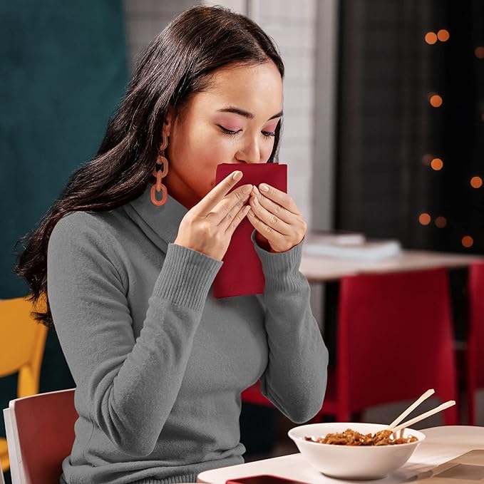 Utopia Kitchen Red Cloth Napkins [12 Pack, 18x18 Inch] Absorbent Cotton Blend Washable and Reusable for Dinner, Restaurant, Lunch, Wedding and Hotel