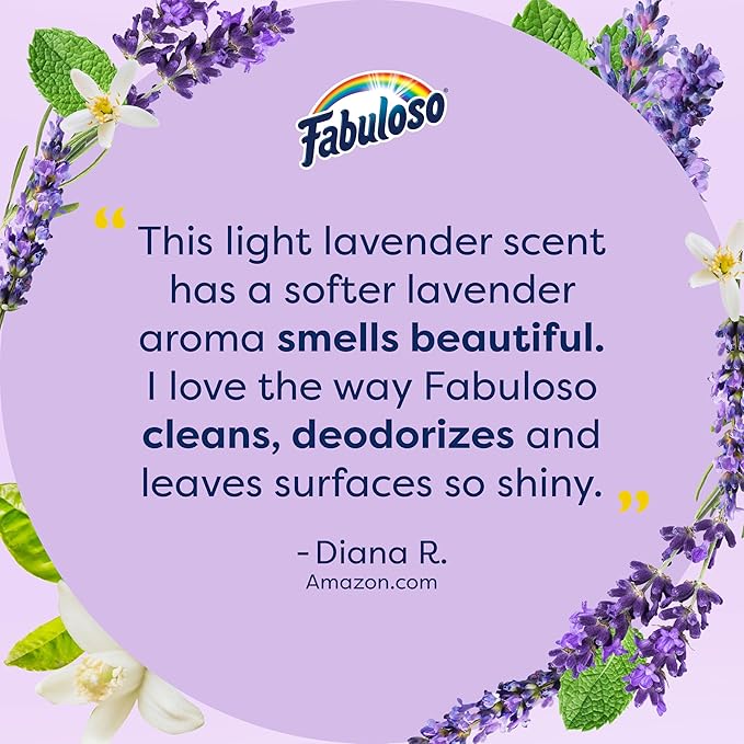 Fabuloso 2X Multi-Purpose Cleaner, No Rinse Floor Cleaner, Long-Lasting Freshness, Light Lavender Scent, 56 fl oz