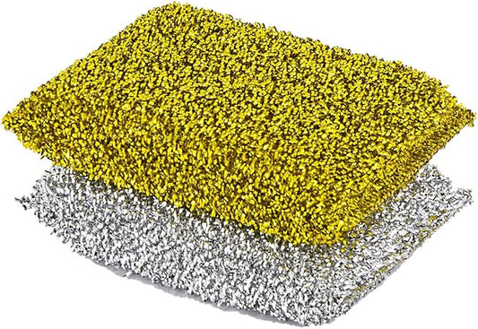 Pine-Sol Non-Scratch Scouring Pads – Pack of 2, Metallic Household Cleaning Scrubbers, Safe with Nonstick Cookware
