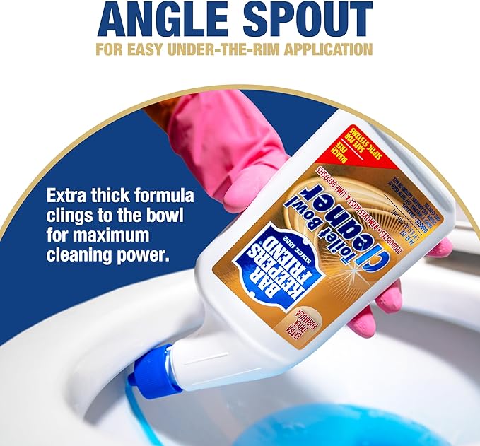 Bar Keepers Friend Toilet Bowl Cleaners (2 x 24 fl oz), Extra Thick & Fast-Acting Toilet & Bathroom Cleaner, Cleaning & Deodorizing, Removes Hard Water & Rust Stains, Grime & Odor, Bleach-Free