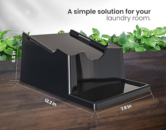 TidyFriend 2 Pack Liquid Laundry Detergent Holder Stand with Strap, Drip Tray & Rubber Feet, Stand for Laundry Room Organization and Storage, Fabric Softener Dispenser Holder for Easy Pouring (Black)
