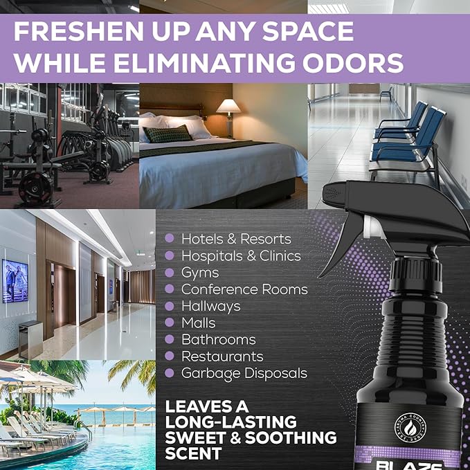 Blaze Away Commercial Air Freshener & Odor Eliminator for Strong Odor - Industrial-Grade Room Spray & Room Deodorizer for Home, Car, Smoke & Pet Odors - Long-Lasting Odor Absorber, Room Fresheners