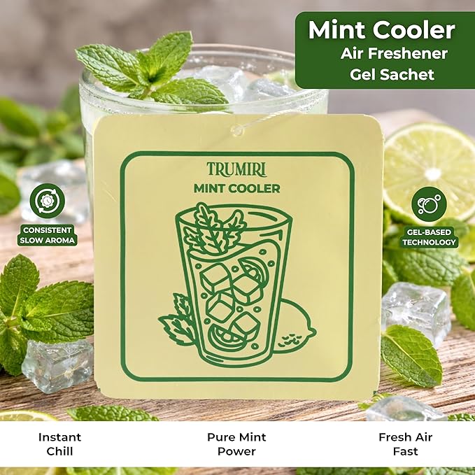 Mint Cooler - Room Deodorizer Gel Odor Eliminator For Home - Pack Of 3 - Bathroom Air Freshener Odor Absorber - Long Lasting Non Plug In Strong Scent For Kitchen Trash Basement Rv Closet Smell