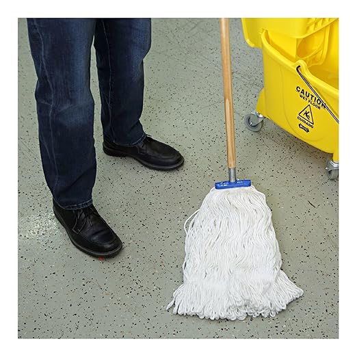 Boardwalk BWK824R 24 oz. Lie-Flat Rayon Fiber Mop Head - White (12/Carton)