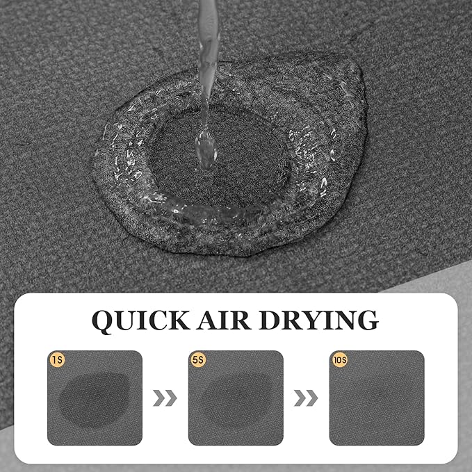 ACCUMTEK Non Slip Bath Mat, Thin Bathroom Rugs Fit Under Door, Quick Dry Bath Mats, Machine Washable Bath Rugs for Bathroom, Bathtub & Kitchen, Grey/Bordered/59 x20