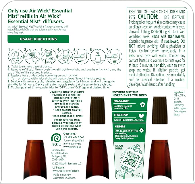 AIR WICK Essential Mist - Refill Multi-Fragrance Pack Spring (.67) oz.,(Pack of 6)