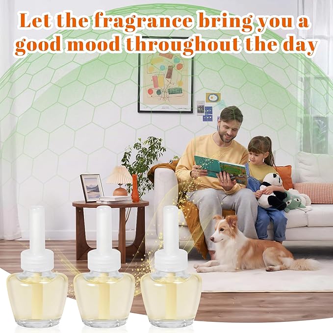 Plug In Air Freshener Refills for Home, Hawaiian, Jasmine & Cotton Scents for Bathrooms & Kitchen, 6 Count Plug Refill for Bedrooms, Office, Compatible with Air Wick & Glade, Not Include Glade Plus