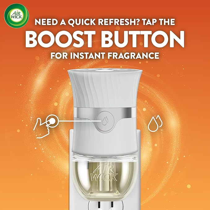 Air Wick Plug In Scented Oil Refill, Infused with Essential Oils, Plug In Air Fresheners for Home, Pumpkin Spice, 4 ct