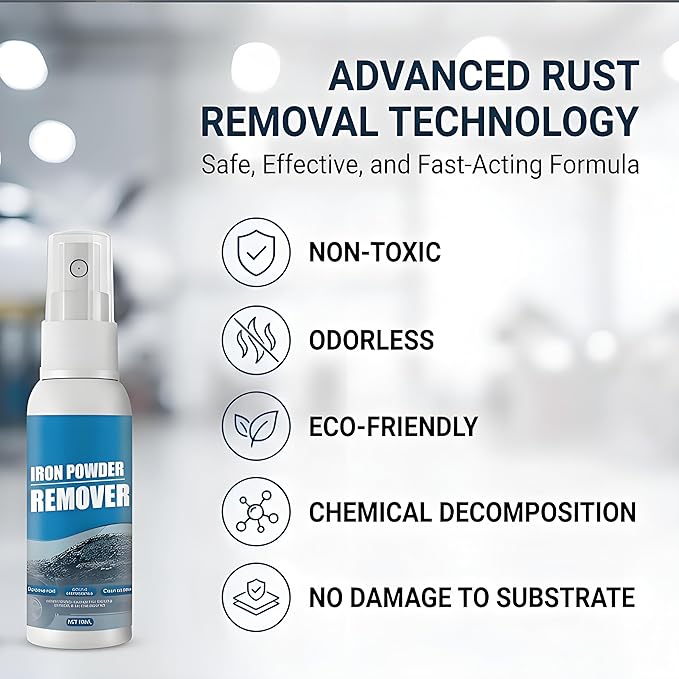 2026 Multi-functional Quick-Acting Rust Removal Spray, 100 Ml Large Capacity Fast Acting Rust Remover Spray, Application for Metal Bikes Tools Tools Cars & Household Surfaces. (1pc)
