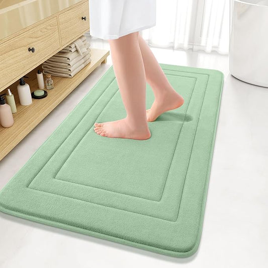 Arotive Memory Foam Bathroom Rug Mat 44x24, Ultra Soft and Absorbent Bath Mat, Machine Wash Dry, Comfortable Bath Rug Carpet for Bathroom Floor, Tub and Shower, Sage Green