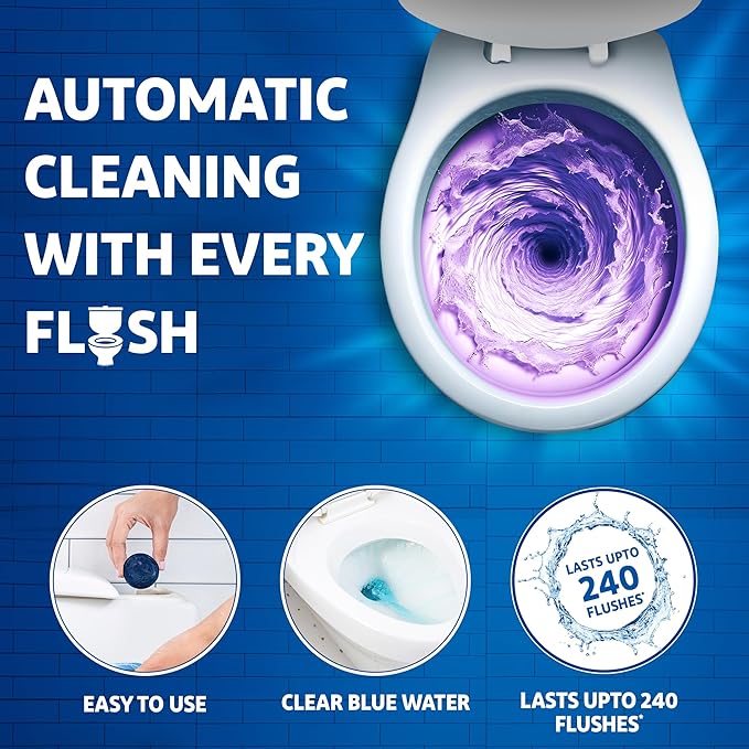Harpic 100 gm - Lavender, Flushmatic In-Cistern Toilet Cleaner Blocks | Toilet Flush Cleaner Balls