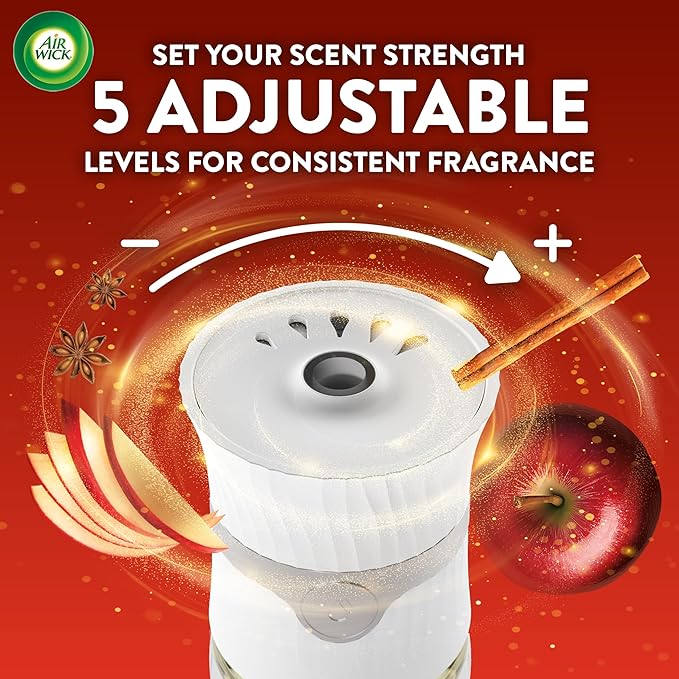 Air Wick Plug-In Scented Oil Refills, 4 Count, Apple Cinnamon Medley, Air Freshener, Essential Oils