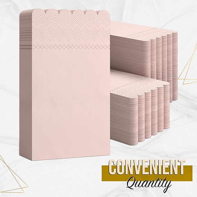 Party Solids Peach Scalloped Napkins Disposable 20 Pcs 3-Ply Peach Scalloped Dinner Napkins Disposable Decorative for Dinners & Parties, Paper Guest Towels for Bathroom & Party Supplies