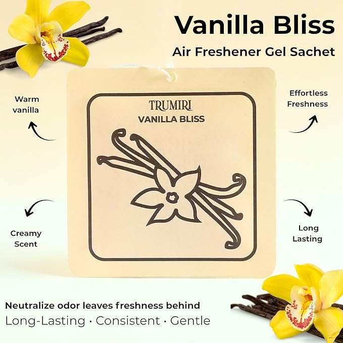 Vanilla Bliss - Room Deodorizer Gel Odor Eliminator For Home - Pack Of 3 - Bathroom Air Freshener Odor Absorber - Closet Deodorizer - Non Plug In Strong Scent For Kitchen Trash Basement Shoe Rack