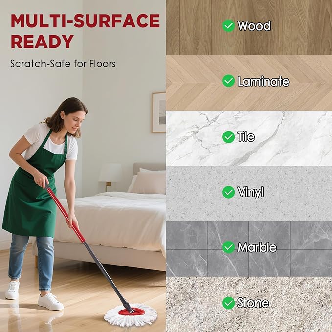 Mop Head Replacement for O-Cedar Easy Wring 1-Tank System，Exovyn Spin Mophead Replacements，Microfiber 15 Pack 360° Swivel Mop Refills，Deep Clean,Easy Cleaning，Machine Washable and Easy to Replace
