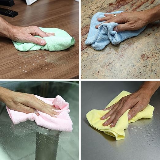 Boardwalk Microfiber Cleaning Cloths, 16 x 16, Green, 24/Pack