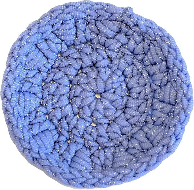 Handmade Round Dish Scrubbers - Single Layer - Nylon Yarn Scrubbies - Set of 3 - Reusable - Sponge - Scouring Pad - Kitchen Helper - Exfoliating Pad