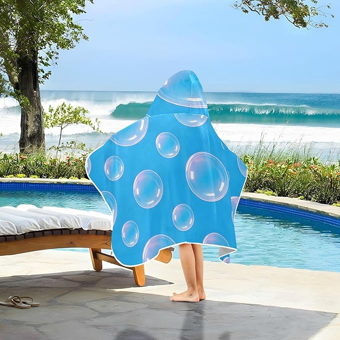 SUABO Kids' Bath Towels Bubble Hooded Towels for Boys Girls,Toddler Towels Multi-Purpose for Beach,Pool and Bathroom,23.5" x 50", Soft and Highly Absorbent