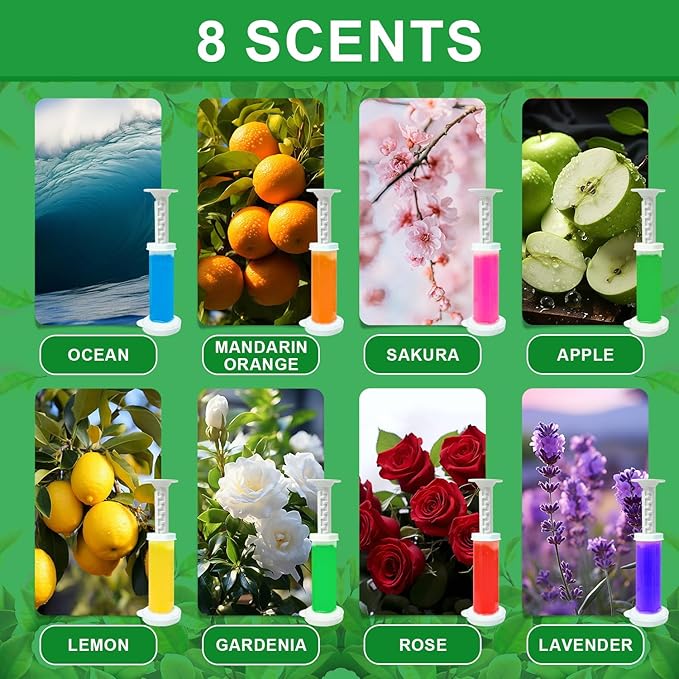 Toilet Gel, Toilet Stain Removal Cleaning Air Freshener, 96 Flowers, 8 Kinds Of Scent Toilet Bowl Cleaner【2 Boxes】