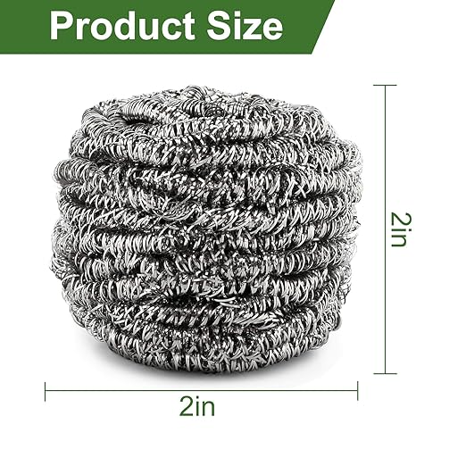 16 Pack Stainless Steel Scourers by for Dishes, Pots, Pans, and Ovens. Easy scouring for Tough Kitchen Cleaning