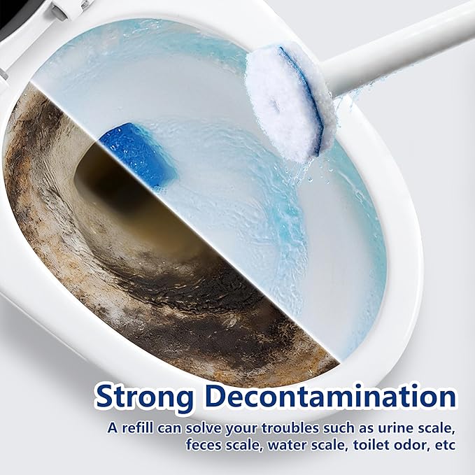40 Toilet Wand Refills for Clorox Toilet Wand, Disposable Toilet Brush Head with Rich Foaming, Extra Thick Triple-layer Refills, Strong Cleaning & Scrubbing Power, Won't Fall Off or Fall Apart