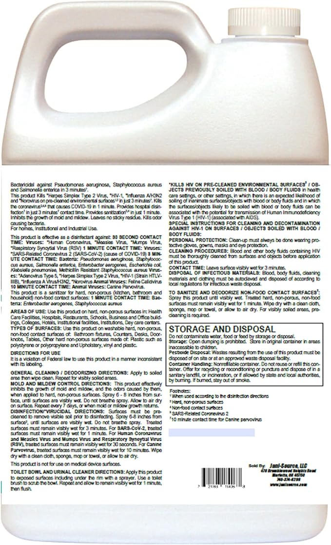 Fizzy RTU Peroxide Disinfectant Cleaner – 1 Gallon (4)