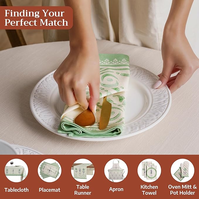 Maison d' Hermine Cloth Napkins Set of 4 100% Cotton Everyday Reusable Square Napkins Cloth Washable, Dinner, Party, Wedding, Restaurant, Spring/Summer (Jardin Du Roy, 20" x 20")