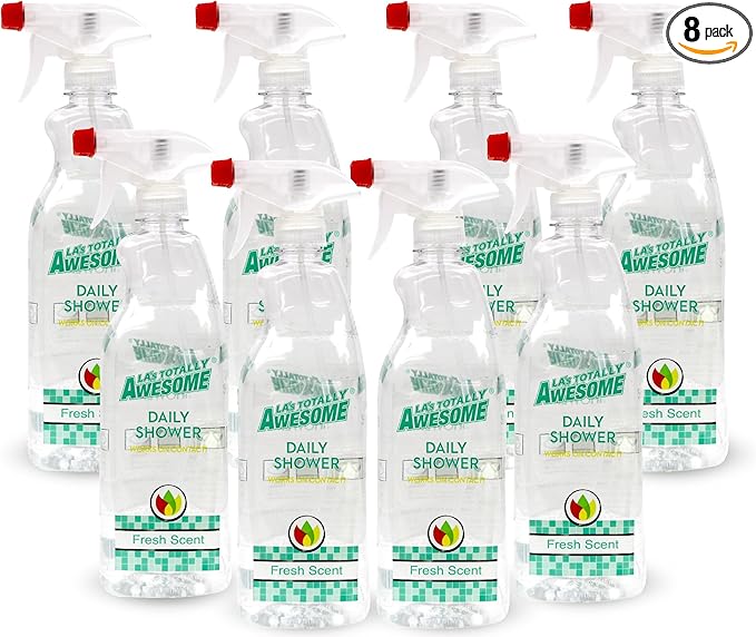 La's Totally Awesome Daily Shower Cleaner Spray, For Showers, Tubs and more, Plant-Derived Formula, 32 Fl Oz (Pack of 8)