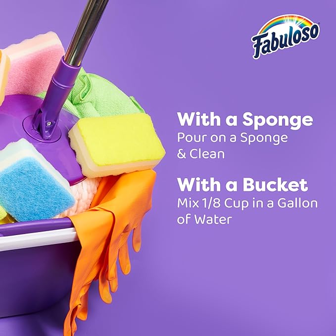 Fabuloso 2X Multi-Purpose Cleaner, No Rinse Floor Cleaner, Long-Lasting Freshness, Peach Scent, 56 fl oz