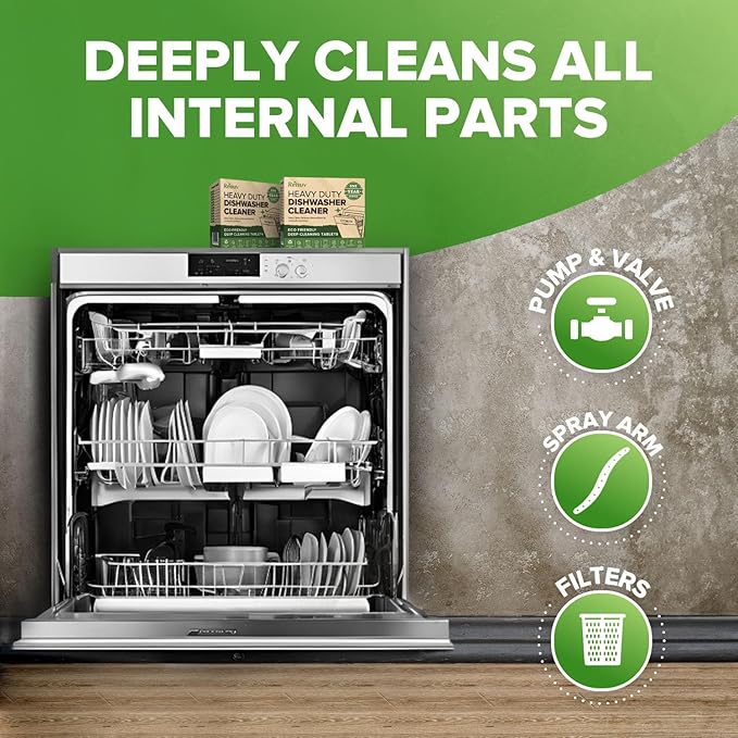 Renuv® Dishwasher Cleaner + Coffee Maker Cleaner Bundle - Heavy Duty Kitchen Appliance Deep Cleaning, Descaling, (12 Tablets of each)