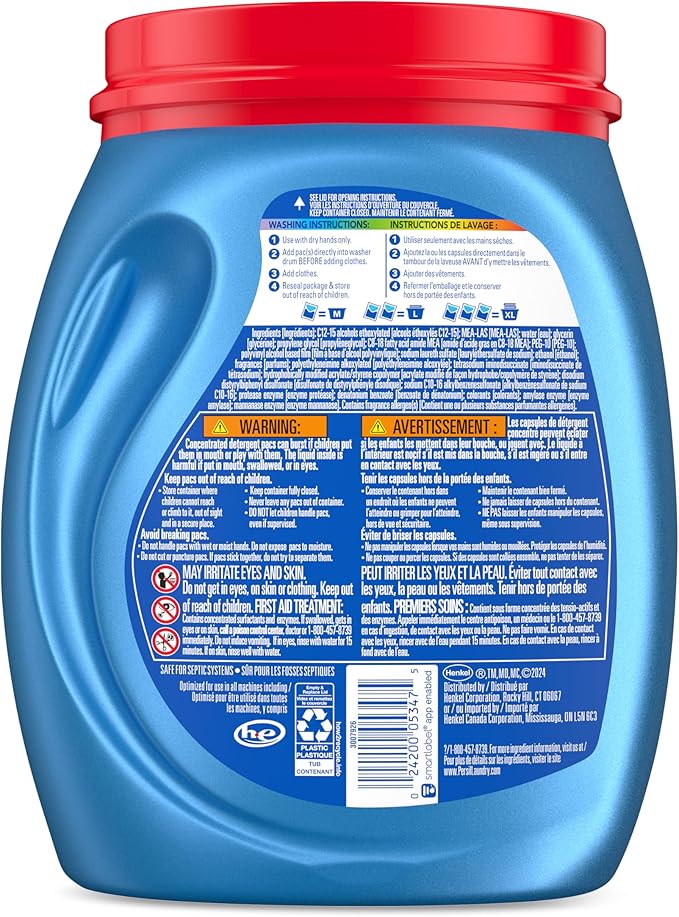 Persil Ultra Pacs Original Everyday Clean Laundry Detergent, 42 Count, No Mess, Single-Dose Laundry Soap, Deep Clean Fabric Care for Colors & Whites, All Water Temperatures, HE Safe