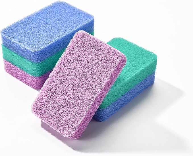 Fox Run Silicone Dish Scrubbers, Set of 6 Multi-Purpose Reusable Cleaning Brushes, Safe for Non-Stick, Blue, Cyan, and Light Purple